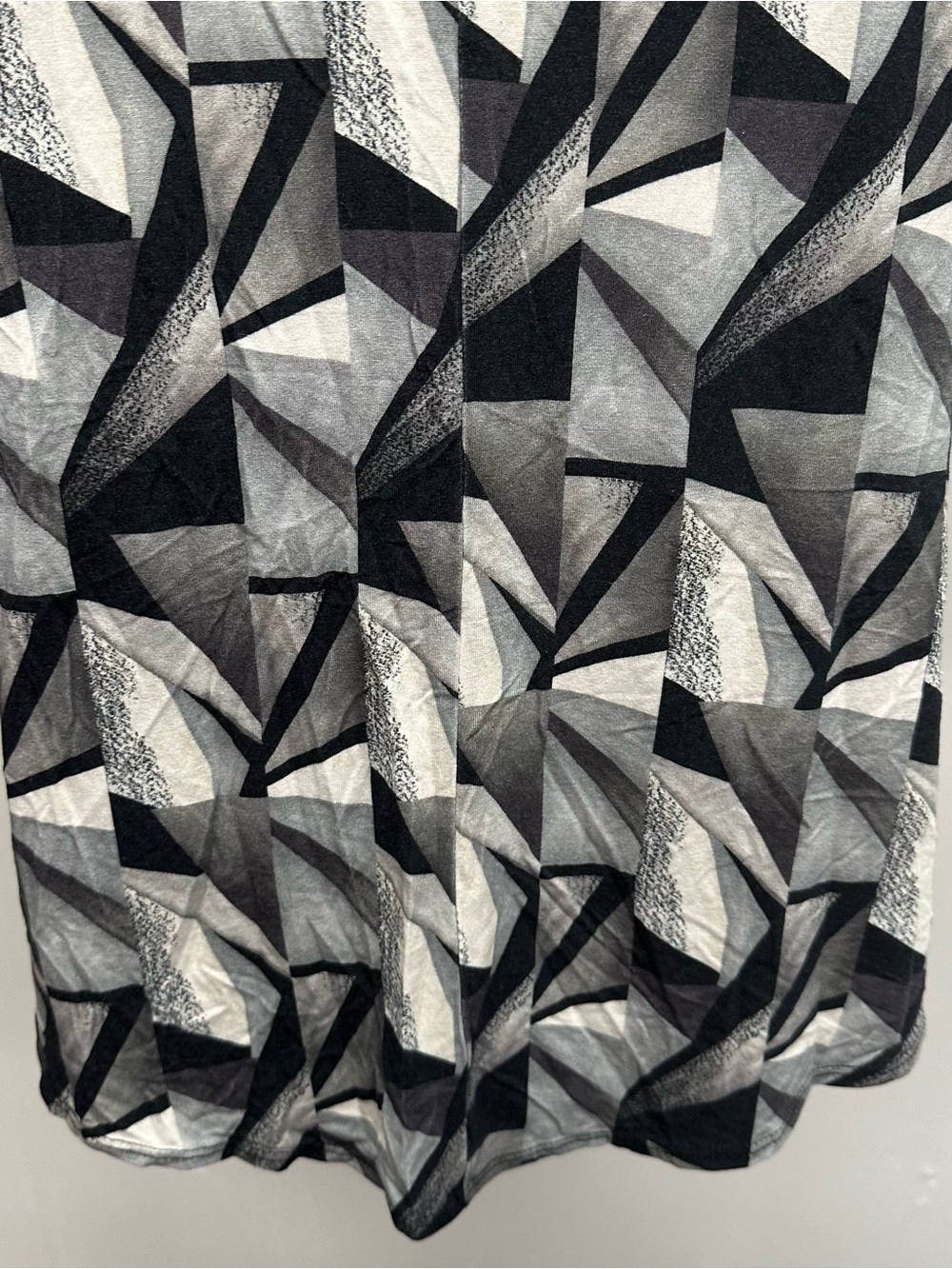 Salaam jersey knit shirt blouse geometric print black gray women’s small - Picture 5 of 7
